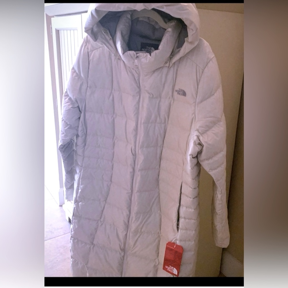 Northface white/grey parka jacket XXL
